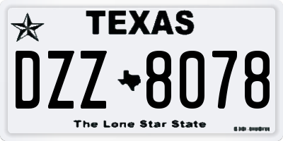 TX license plate DZZ8078