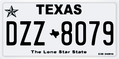 TX license plate DZZ8079