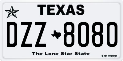 TX license plate DZZ8080