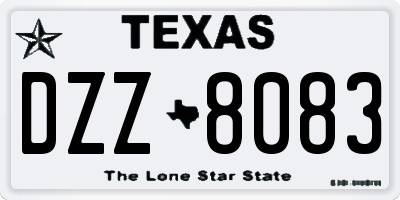 TX license plate DZZ8083