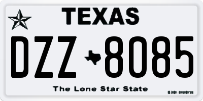 TX license plate DZZ8085