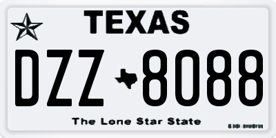 TX license plate DZZ8088