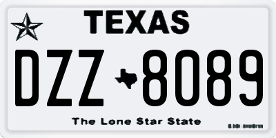 TX license plate DZZ8089