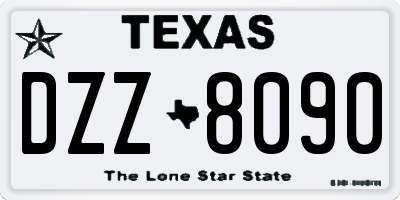 TX license plate DZZ8090