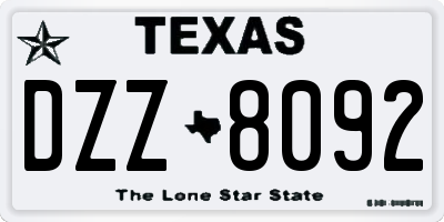 TX license plate DZZ8092