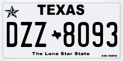 TX license plate DZZ8093