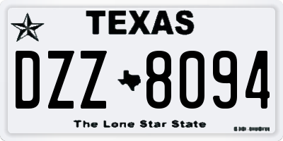 TX license plate DZZ8094