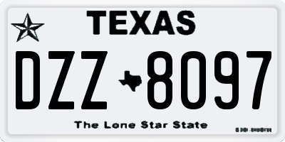 TX license plate DZZ8097