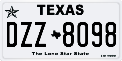 TX license plate DZZ8098