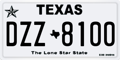 TX license plate DZZ8100