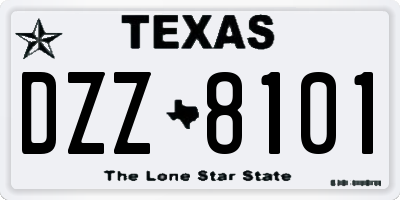 TX license plate DZZ8101