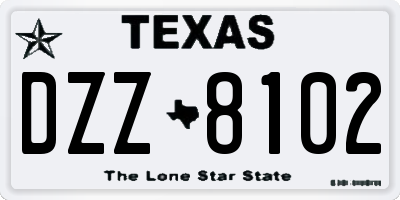 TX license plate DZZ8102