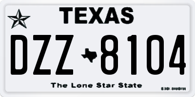 TX license plate DZZ8104