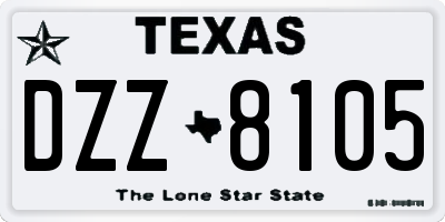 TX license plate DZZ8105