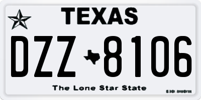 TX license plate DZZ8106