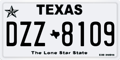 TX license plate DZZ8109