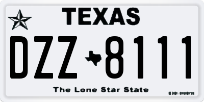 TX license plate DZZ8111