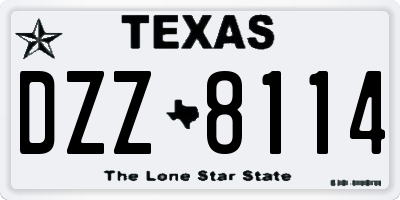 TX license plate DZZ8114