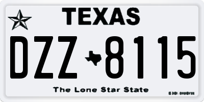 TX license plate DZZ8115