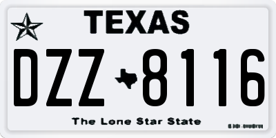 TX license plate DZZ8116