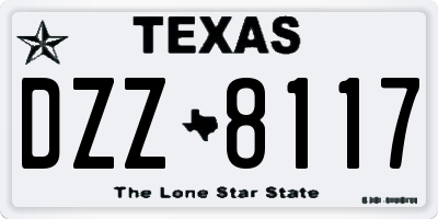 TX license plate DZZ8117