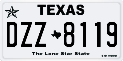 TX license plate DZZ8119