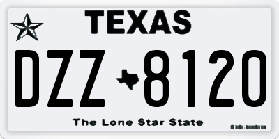 TX license plate DZZ8120