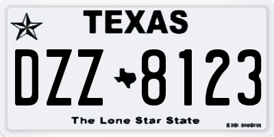 TX license plate DZZ8123