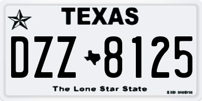 TX license plate DZZ8125