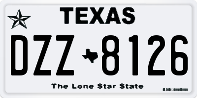 TX license plate DZZ8126