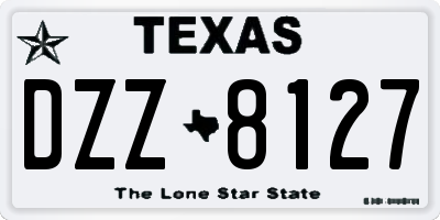 TX license plate DZZ8127