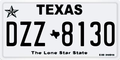 TX license plate DZZ8130