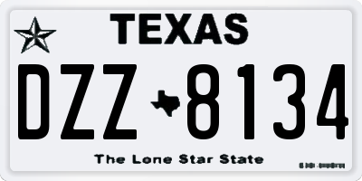 TX license plate DZZ8134