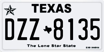 TX license plate DZZ8135