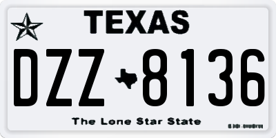 TX license plate DZZ8136