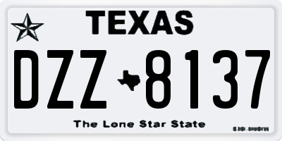 TX license plate DZZ8137