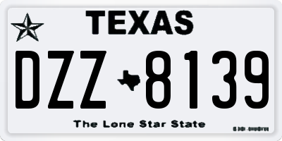 TX license plate DZZ8139