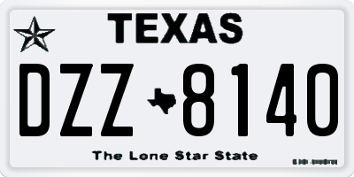 TX license plate DZZ8140