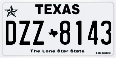 TX license plate DZZ8143