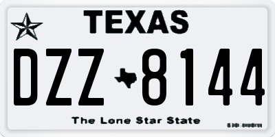 TX license plate DZZ8144