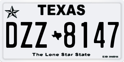 TX license plate DZZ8147