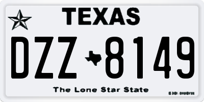 TX license plate DZZ8149