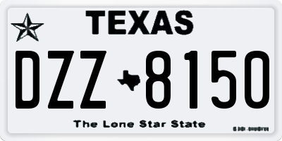 TX license plate DZZ8150