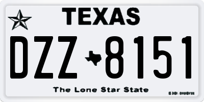 TX license plate DZZ8151