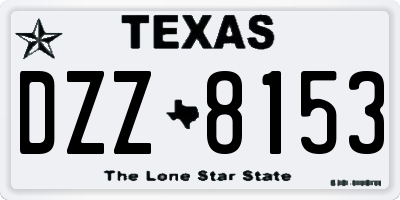 TX license plate DZZ8153