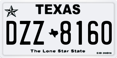 TX license plate DZZ8160