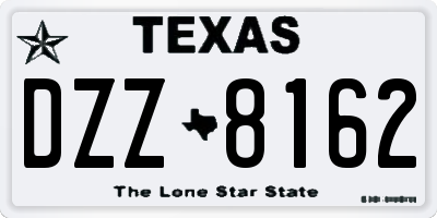 TX license plate DZZ8162