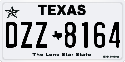 TX license plate DZZ8164