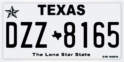 TX license plate DZZ8165