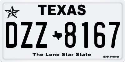 TX license plate DZZ8167